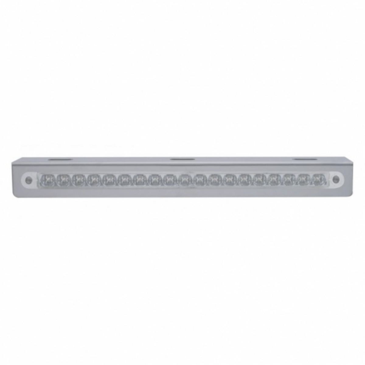 12-3/4" Stainless Light Bracket With 19 LED 12" Light Bar - Amber LED/Clear Lens
