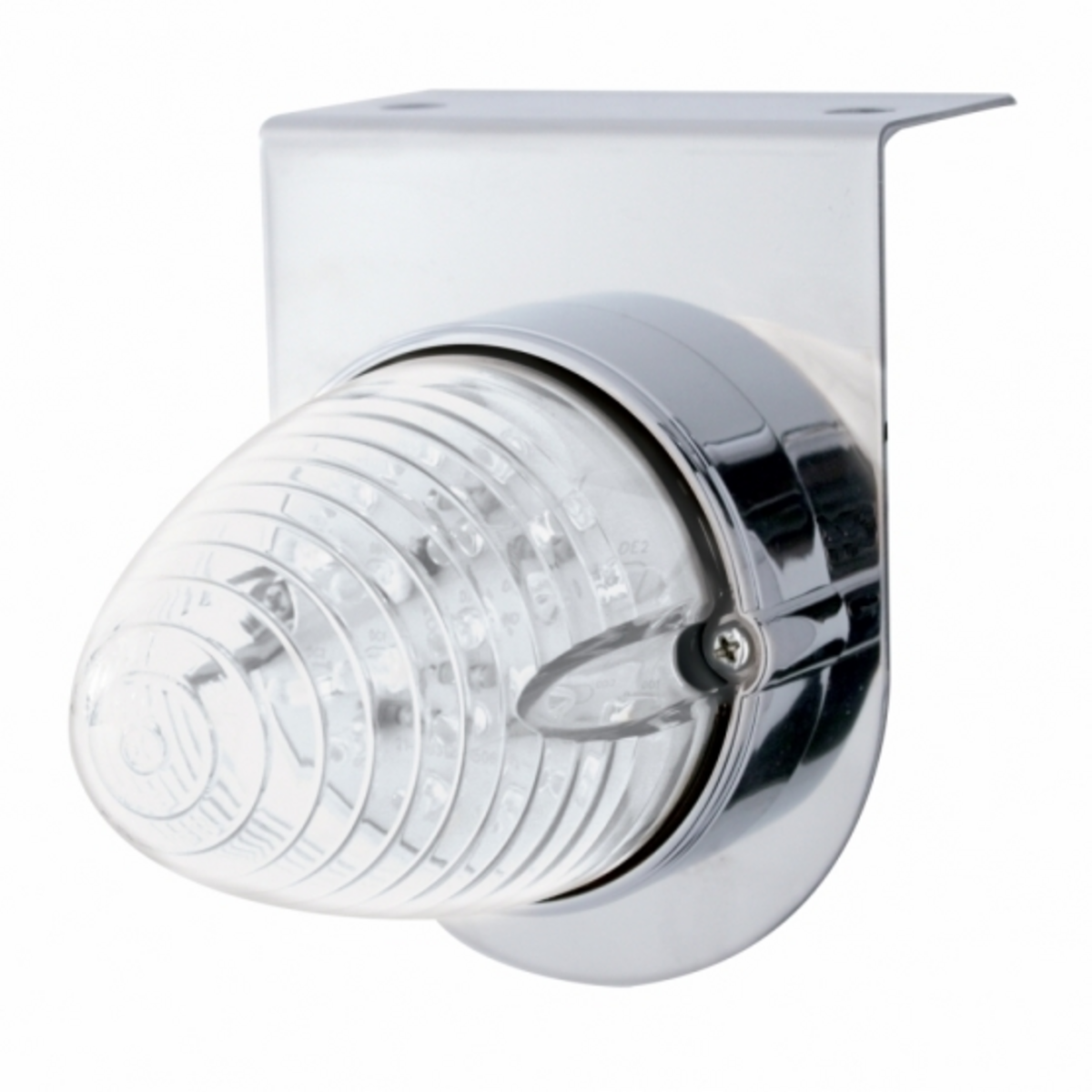 Stainless Light Bracket With 19 LED Beehive Light - Amber LED/Clear Lens