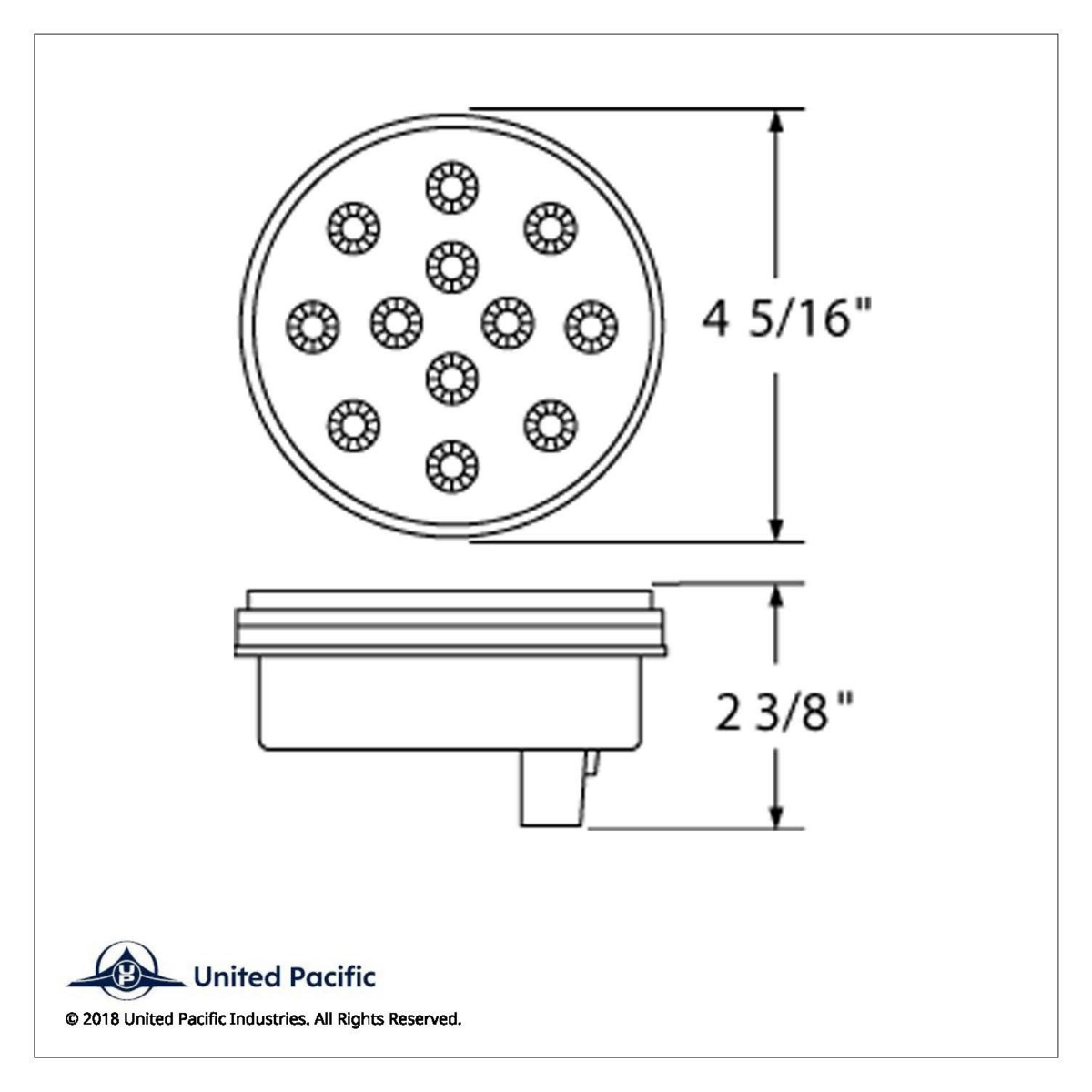 12 LED 4" Reflector Auxiliary/Utility Light - White LED/Clear Lens