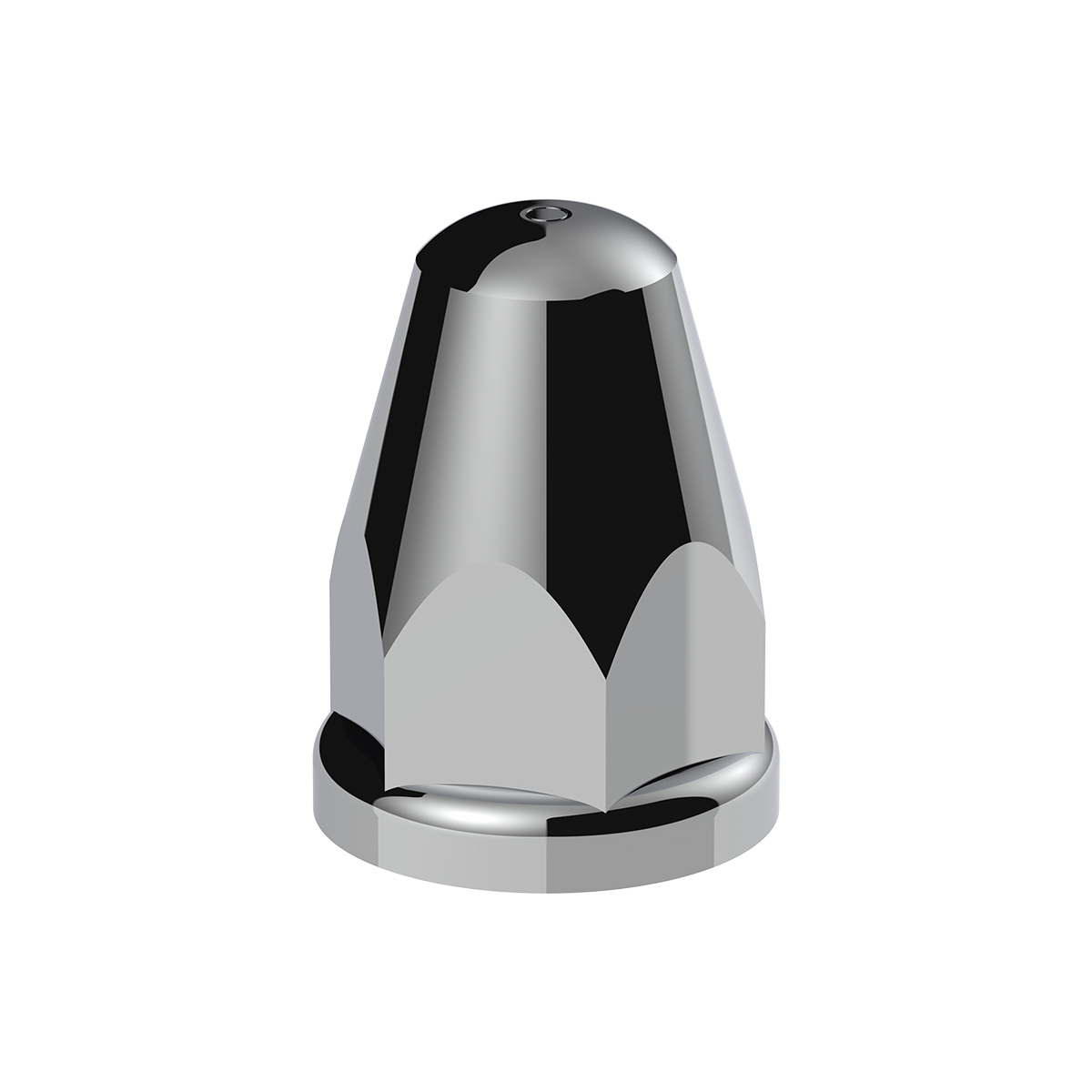 33mm X 2-5/8" Chrome Plastic Bullet Nut Covers With Flange - Push-On (Box of 20)