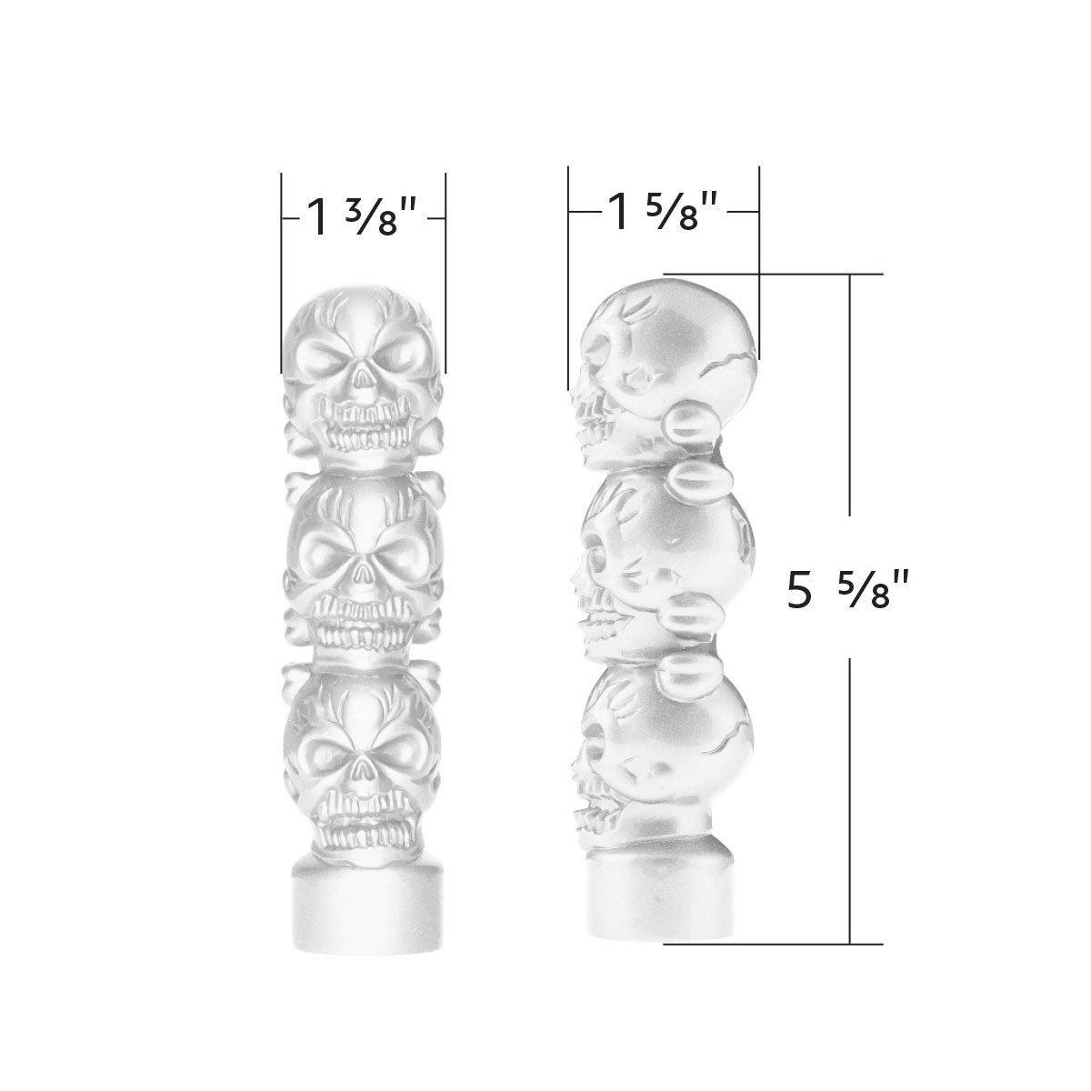 1/2"-13 Thread-On 3 Skull Candy Color Shift Knob-Pearl White