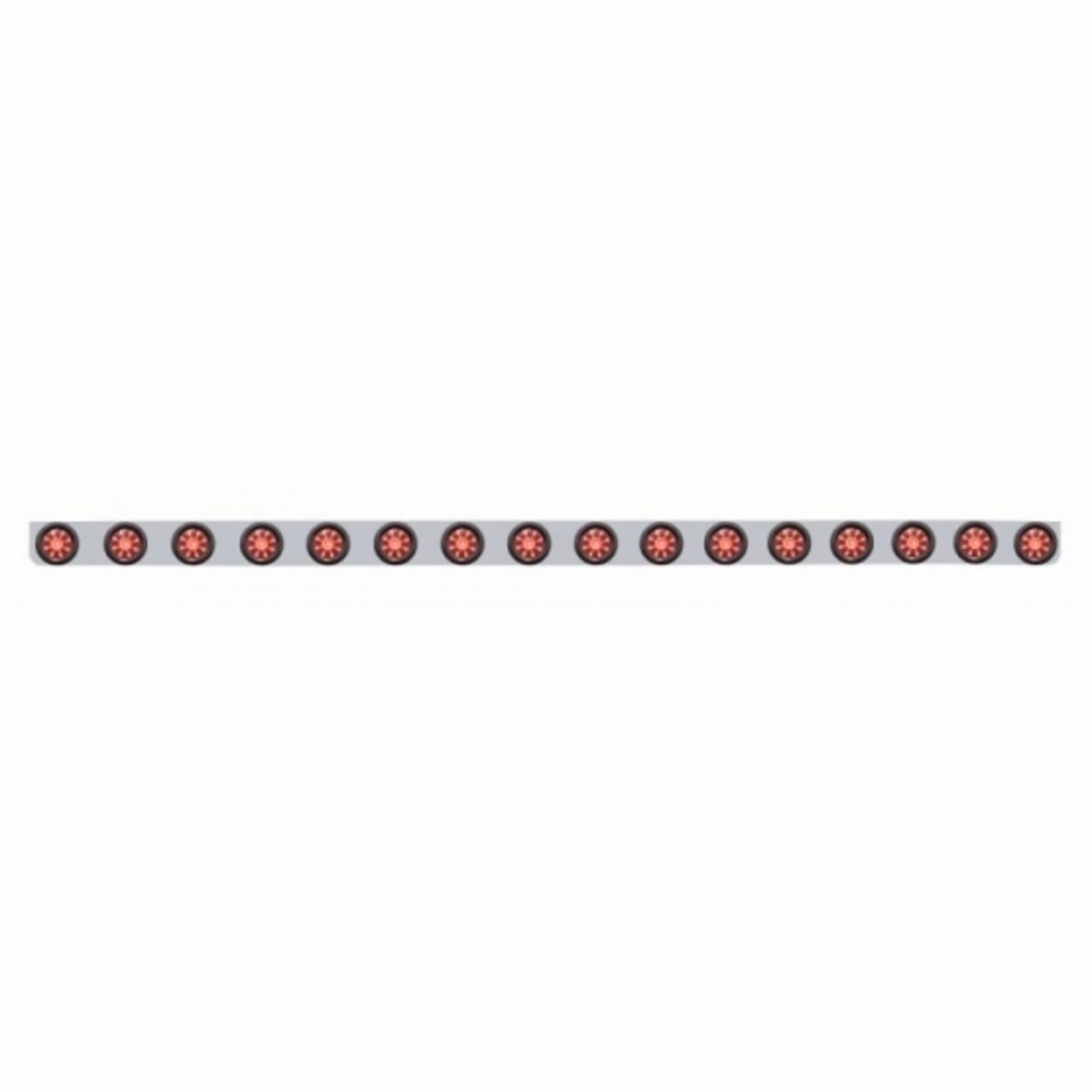 79-1/2" SS Bumper Light Bracket With 16X 9 LED 2" Beehive Light -Red LED & Lens