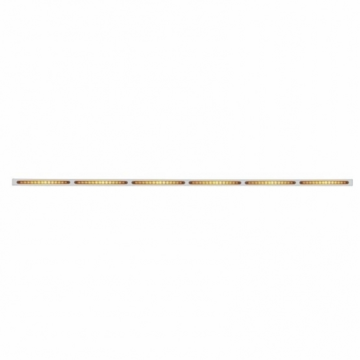 79-1/2" Stainless Bumper Light Bracket With 6X 14 LED 12" Light Bars - Amber LED/Amber Lens