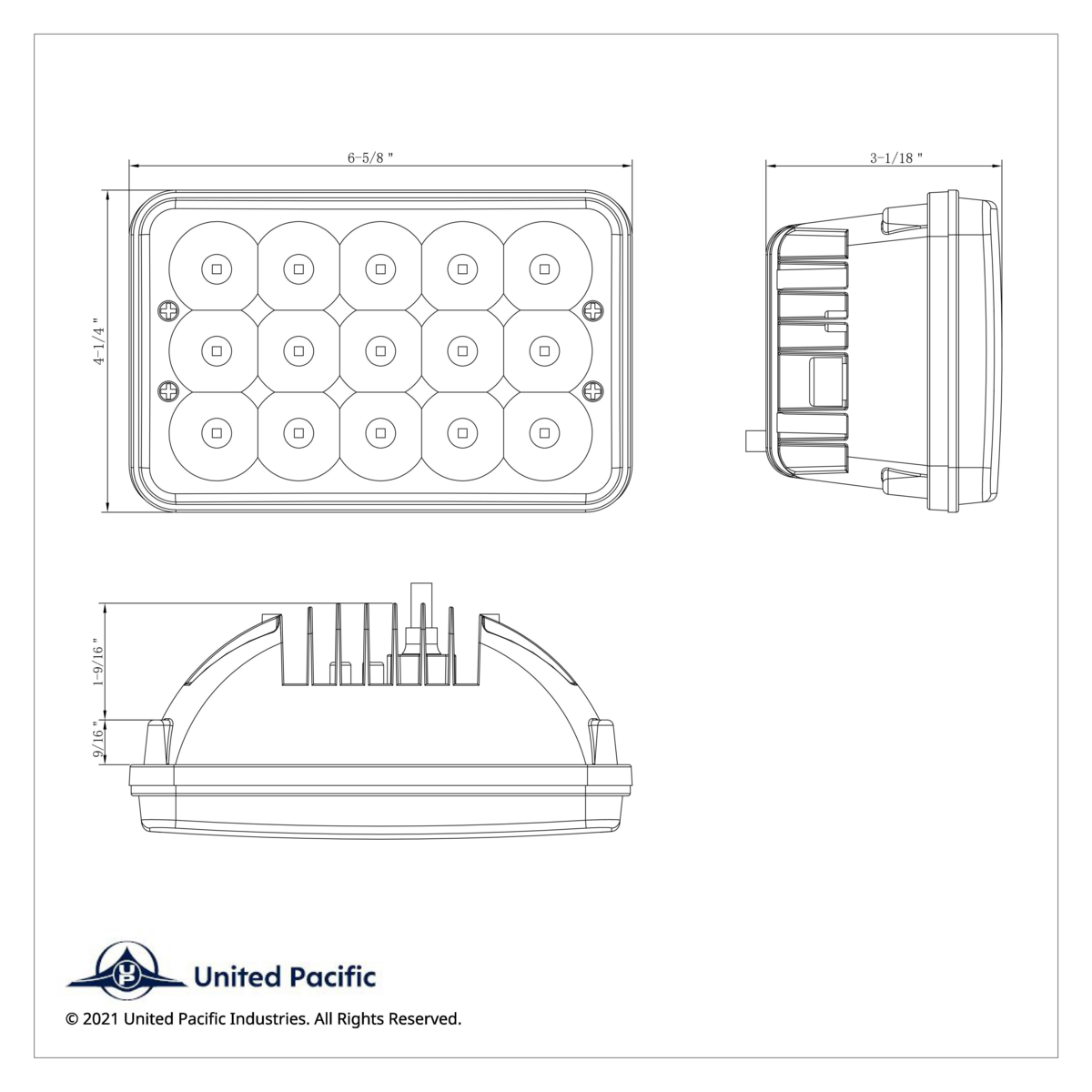 ULTRALIT - 15 High Power LED 4" X 6" Rectangular Light