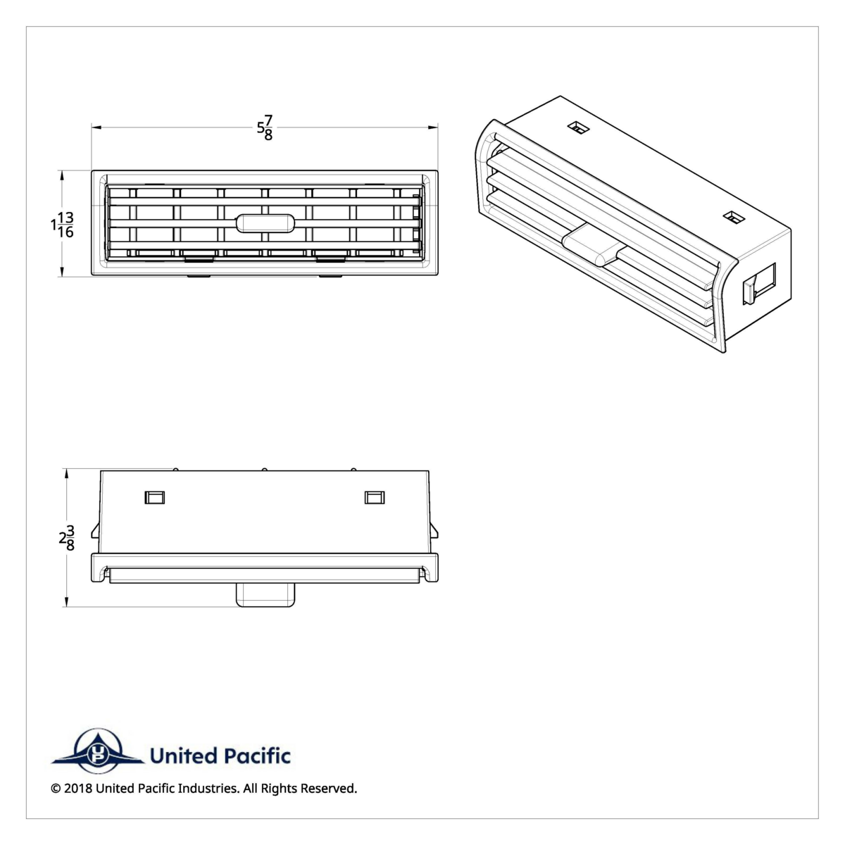 Chrome Plastic A/C Vent For Freightliner