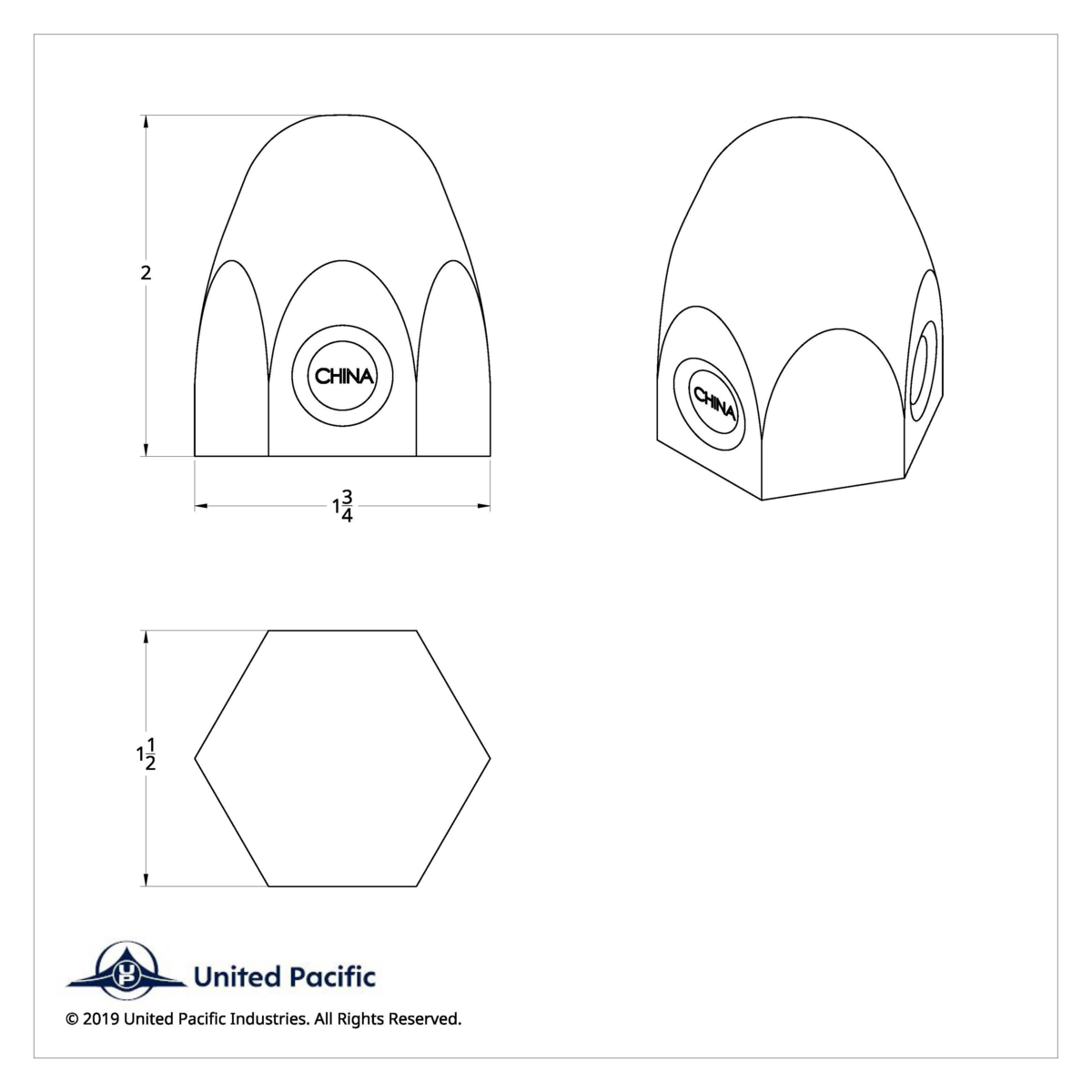 1-1/2" x 2" Chrome Steel Bullet Nut Covers (10-Pack)