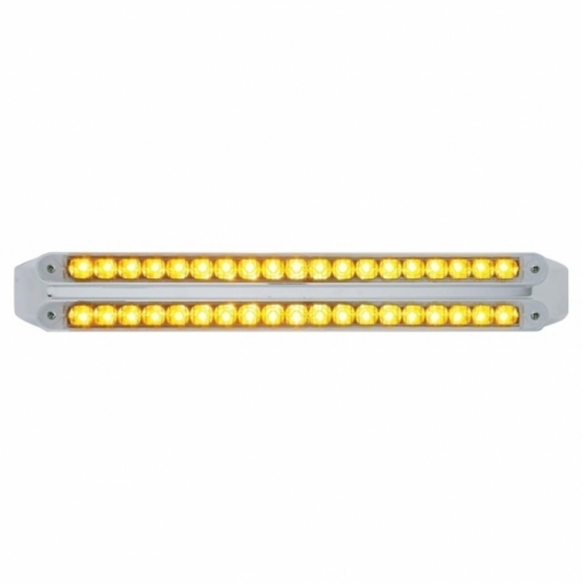Dual 19 LED 12" Reflector Turn Signal Light Bars - Amber LED/Clear Lens