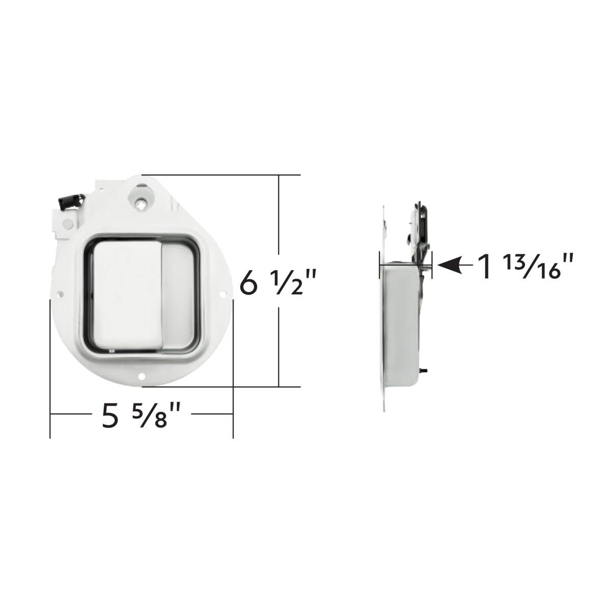 Chrome Exterior Door Handle For 1987-2005 Peterbilt 379/378/385, 1987-2000 377/376/375 - Passenger