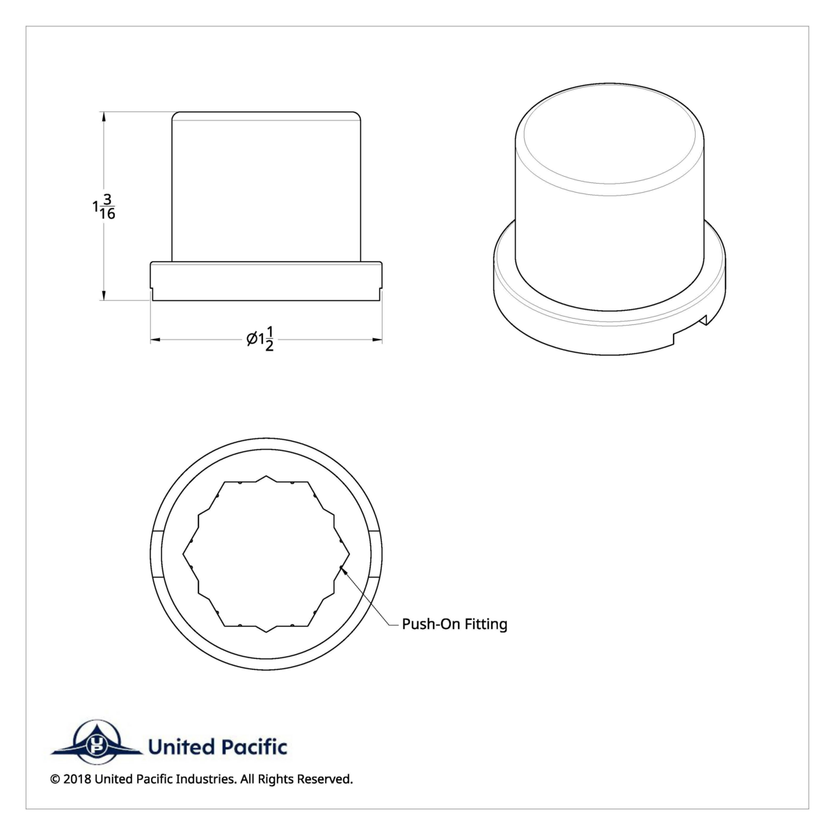 15/16" x 1-3/16" Chrome Plastic Flat Top Nut Covers - Push-On (Color Box of 60)