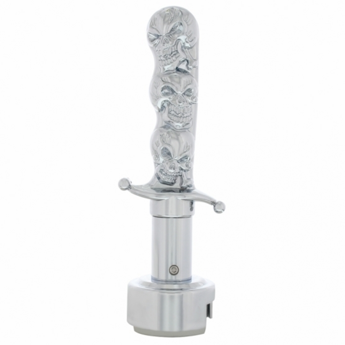 Skull Dagger Gearshift Knob With 13/15/18 Speed Adapter - Chrome