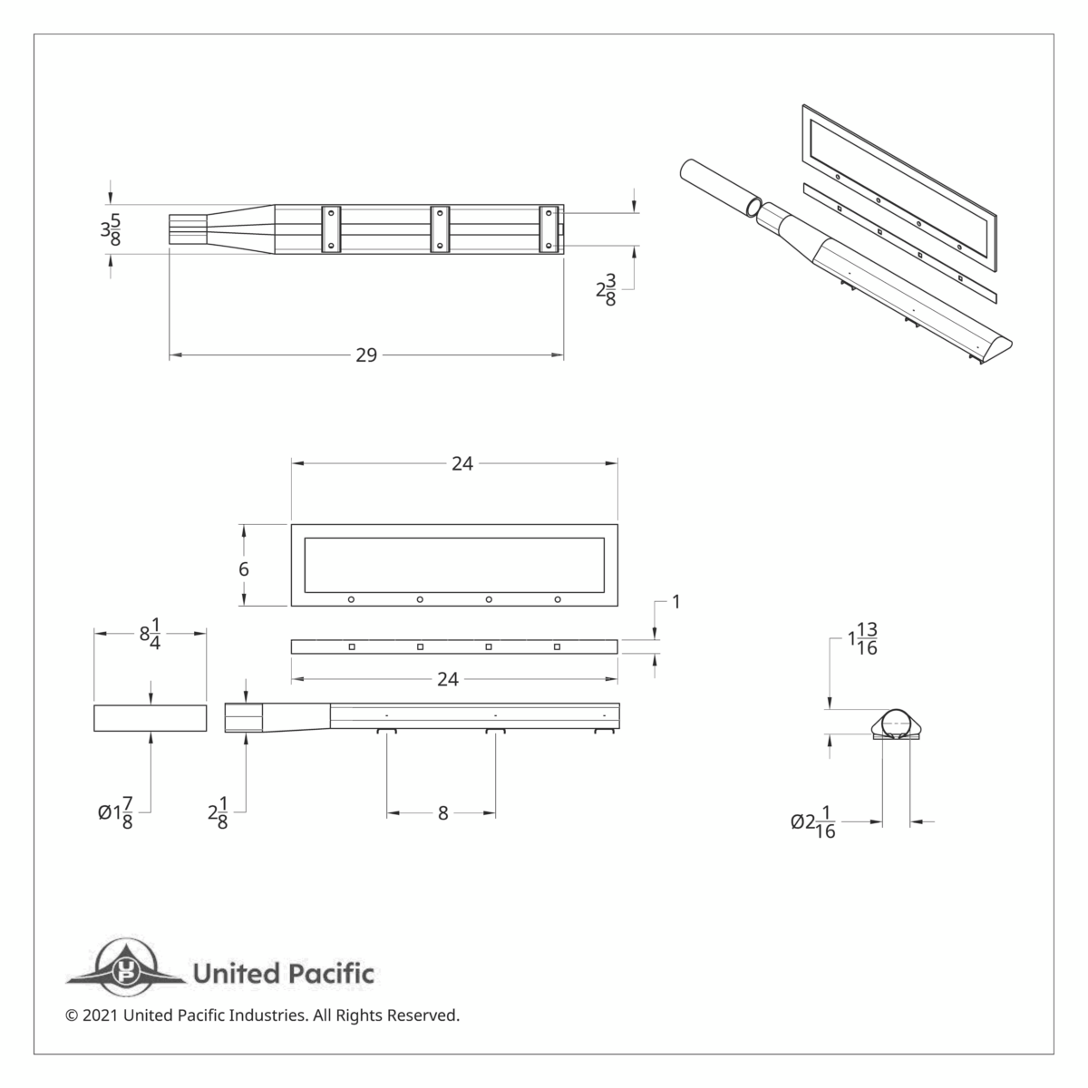 Deluxe 36" Stainless Quarter Fender Bracket Kit - Triangle