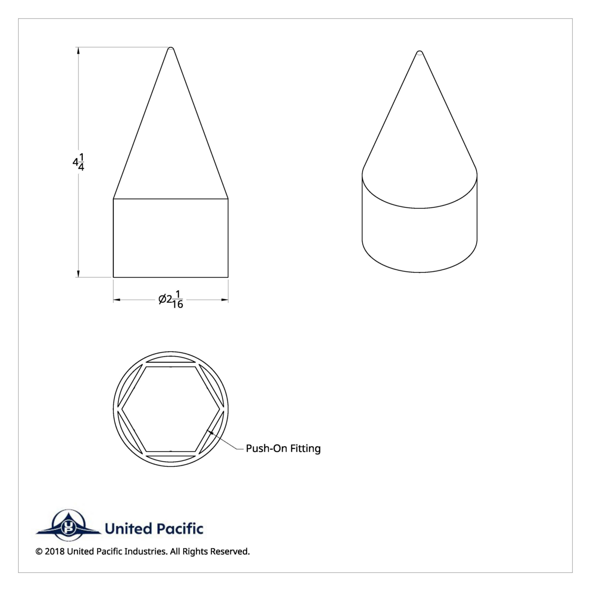 1-1/2" X 4-1/8" Chrome Plastic Spike Nut Covers - Push-On (60-Pack)