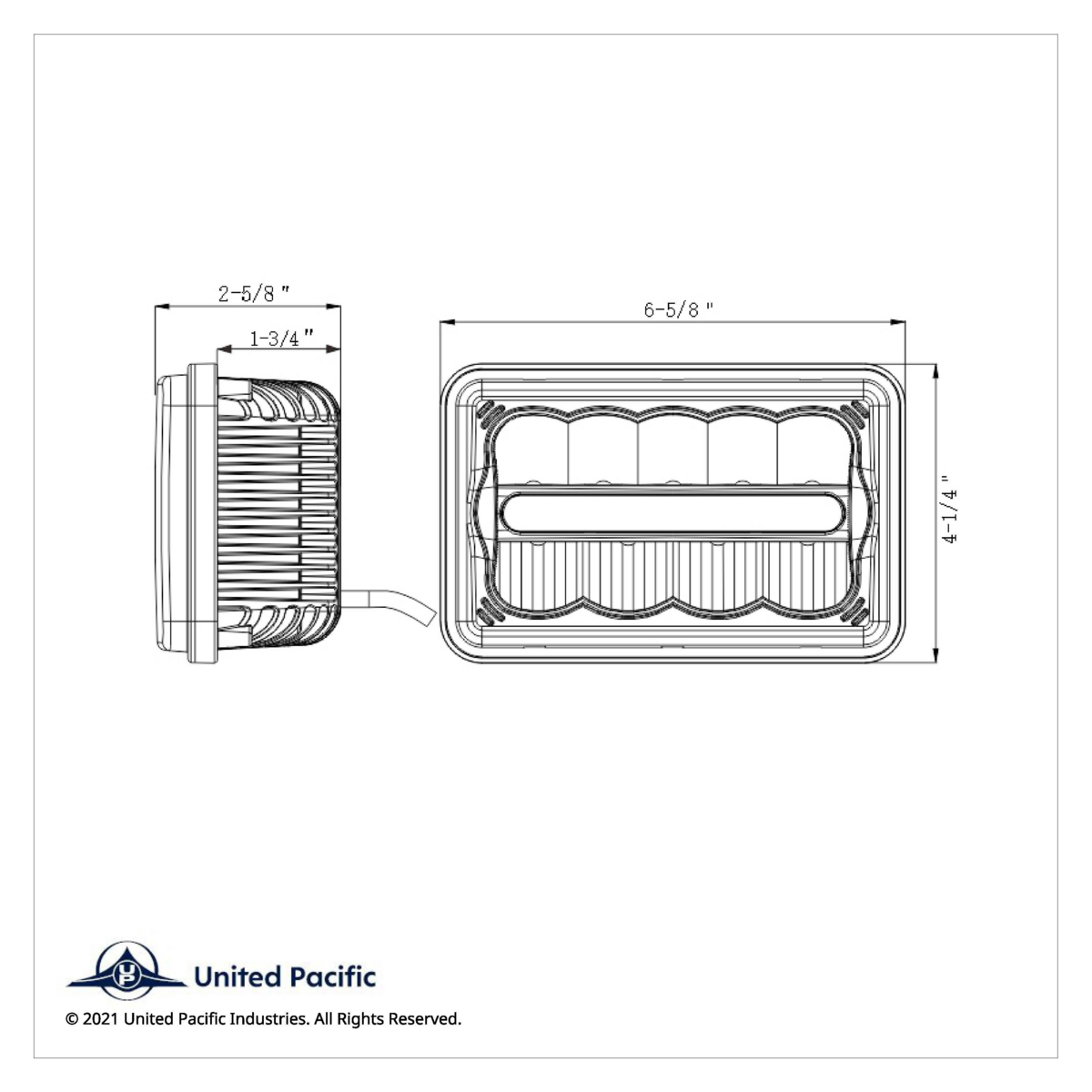 ULTRALIT - 9 High Power LED 4" X 6" Rectangular Light With White Position Light Bar