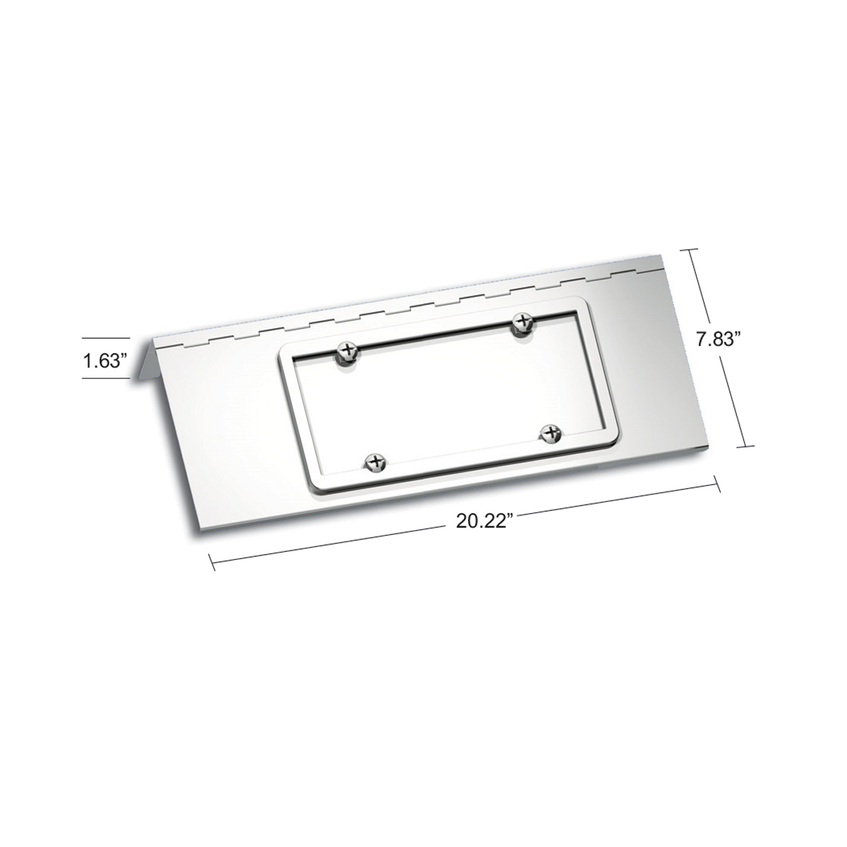 Stainless Single License Plate/Swing Plate For Peterbilt 388 (2008-2015) & 389 (2008-2023)
