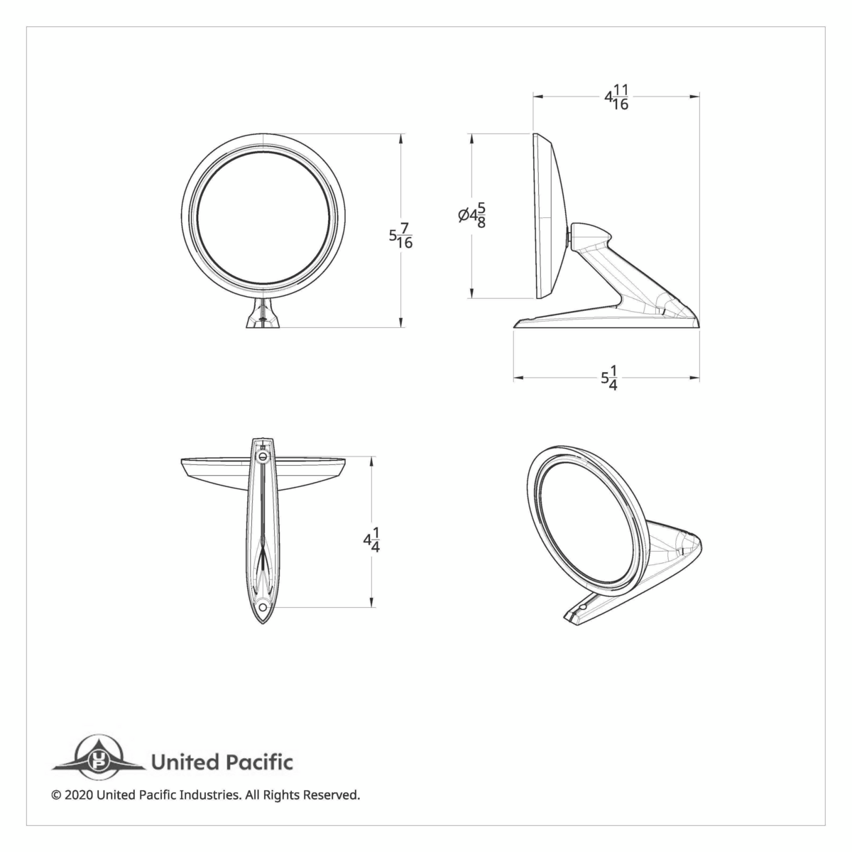 Exterior Mirror With LED Turn Signal For 1964.5-66 Ford Mustang - L/H