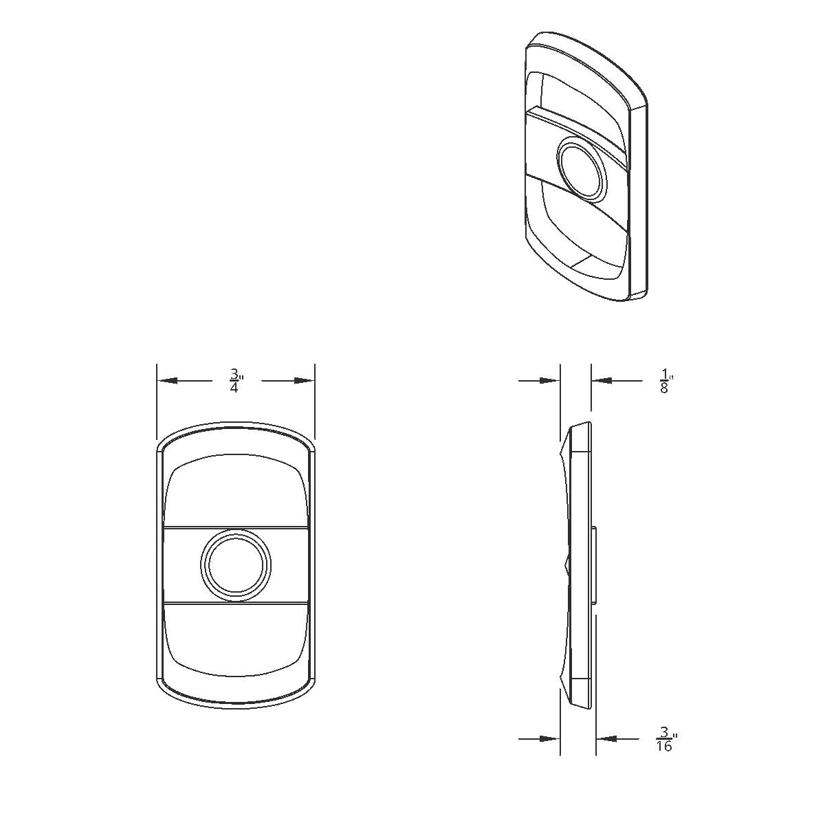 Rocker Switch Cover With Red Crystal For Freightliner (3-Pack)