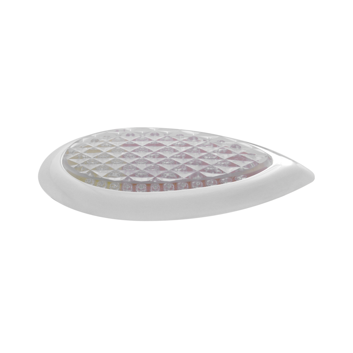 51 LED Duo "Teardrop" Auxiliary/Utility Light With Bezel - Red + Amber LED/Clear Lens