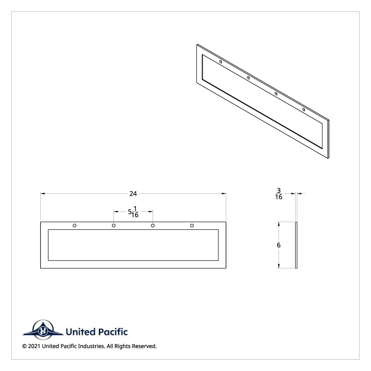 24" X 6" Rubber Quarter Fender Top Mud Flap