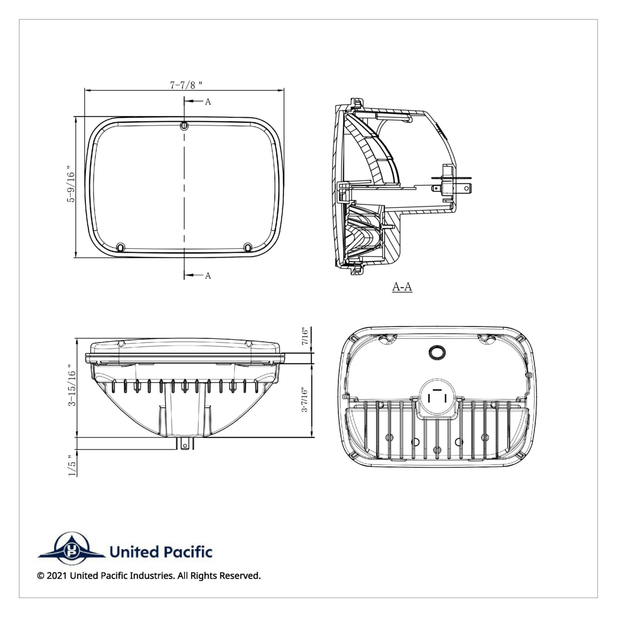 ULTRALIT - High Power LED 5" X 7" Headlight