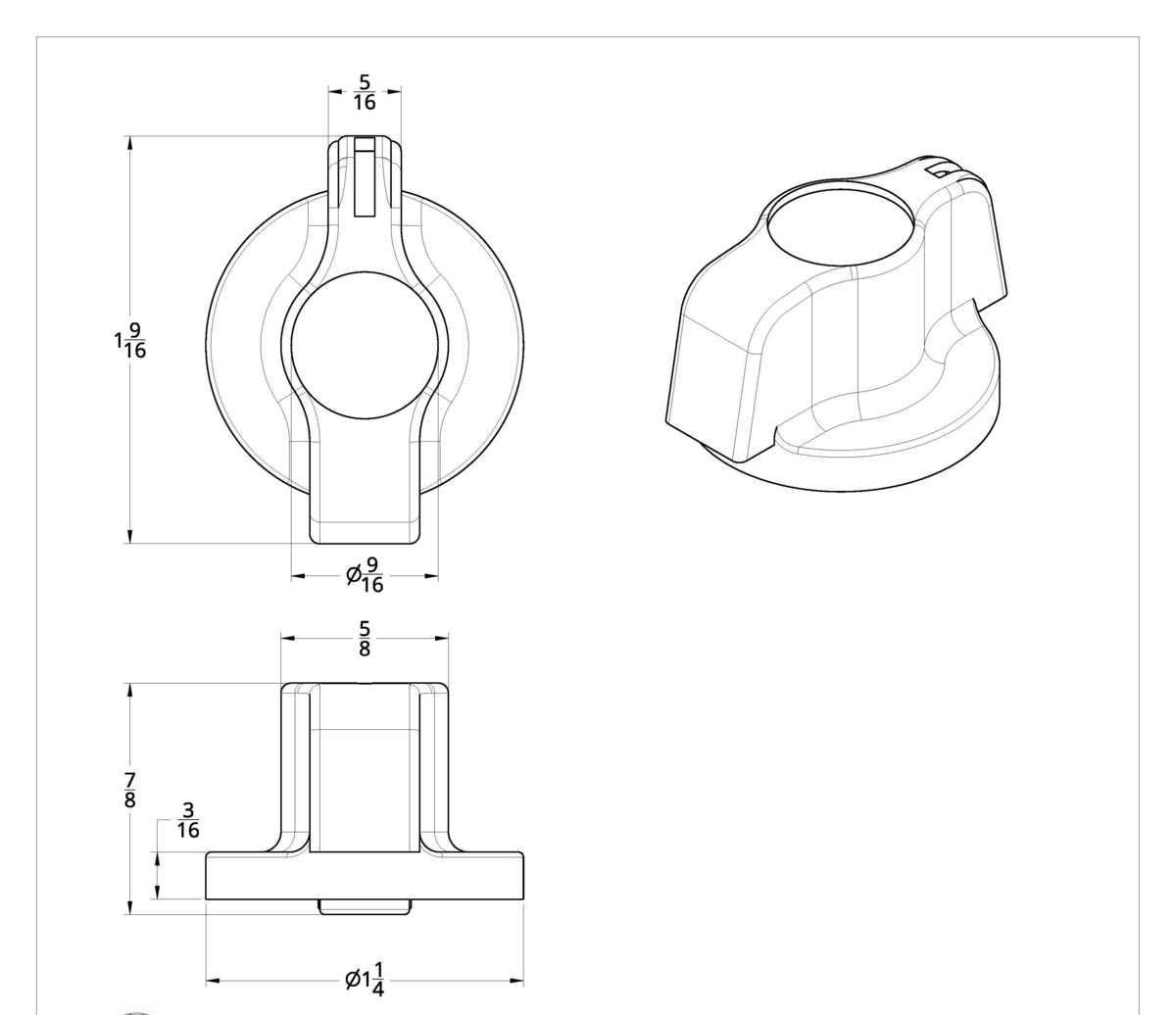 Chrome Plastic A/C Control Knob With Crystal - Clear Crystal
