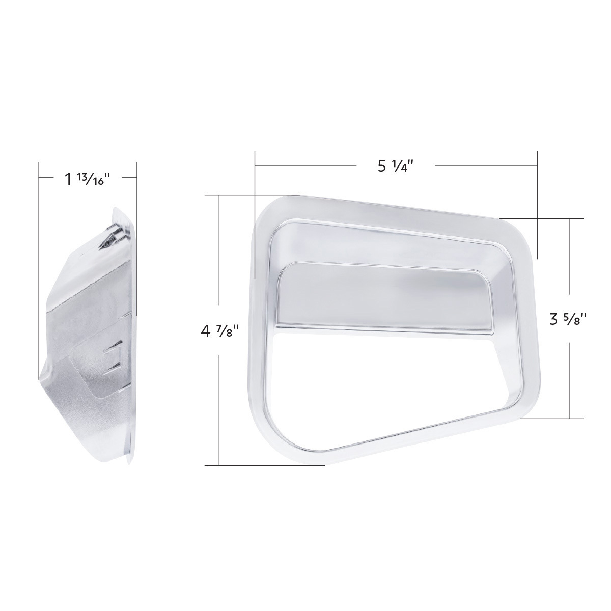 Chrome Plastic Fairing Latch Cover For 2018-2024 Volvo VNL-Passenger Front; Chrome Plastic Fairing Latch Cover For 2018-2024 Volvo VNL-Driver Front (2pcs)