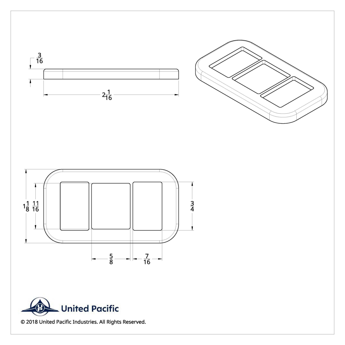 Rocker Switch Cover With 3 Openings For Freightliner (3-Pack)