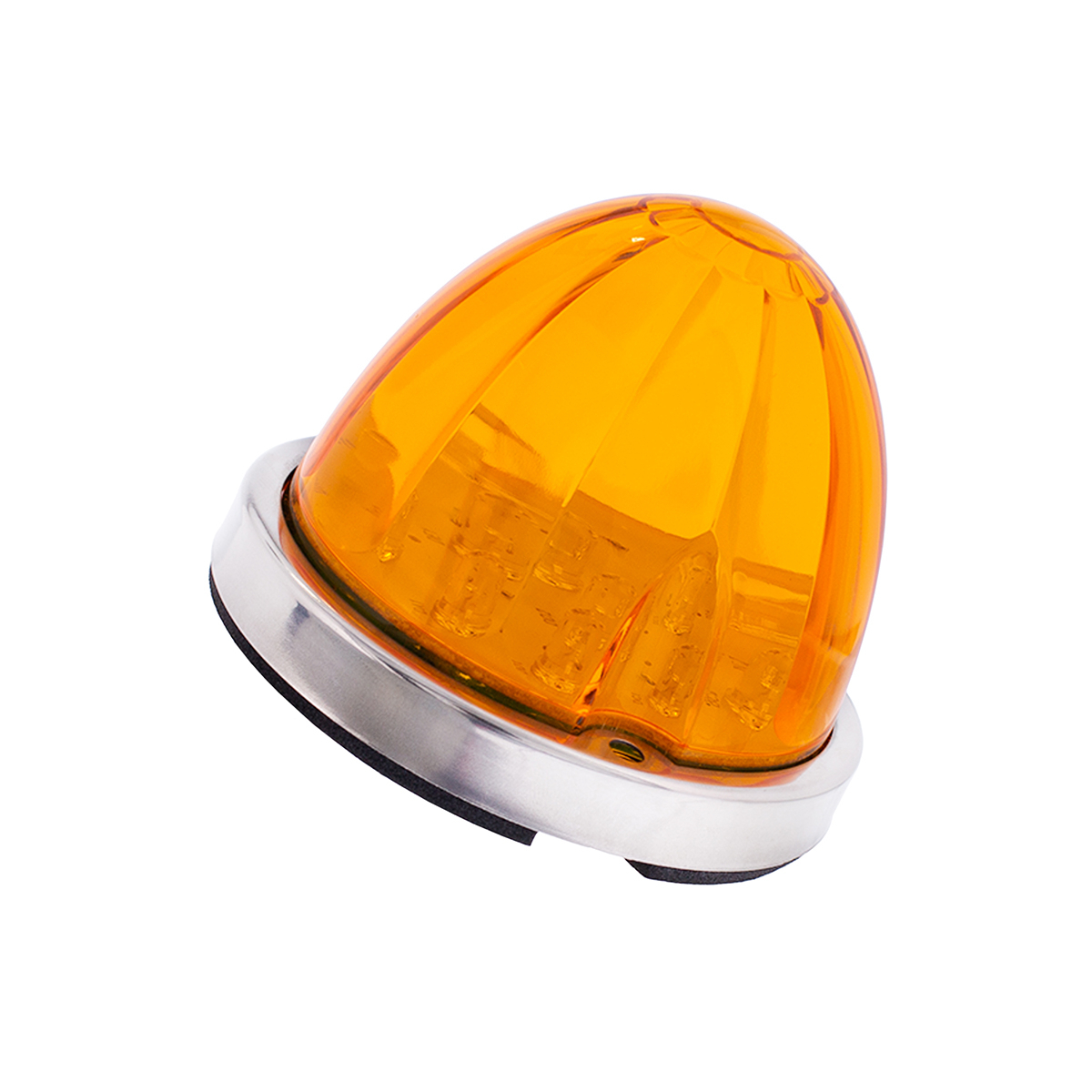 17 LED Watermelon Flush Mount Kit With Low Profile Bezel - Amber LED/Amber Lens