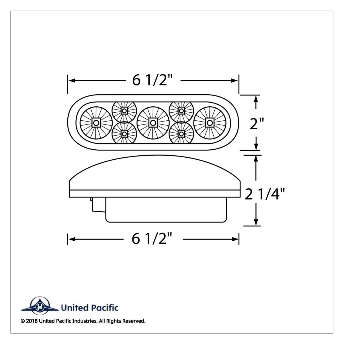 7 LED 6" Oval Reflector Stop, Turn & Tail Light - Red LED/Clear Lens