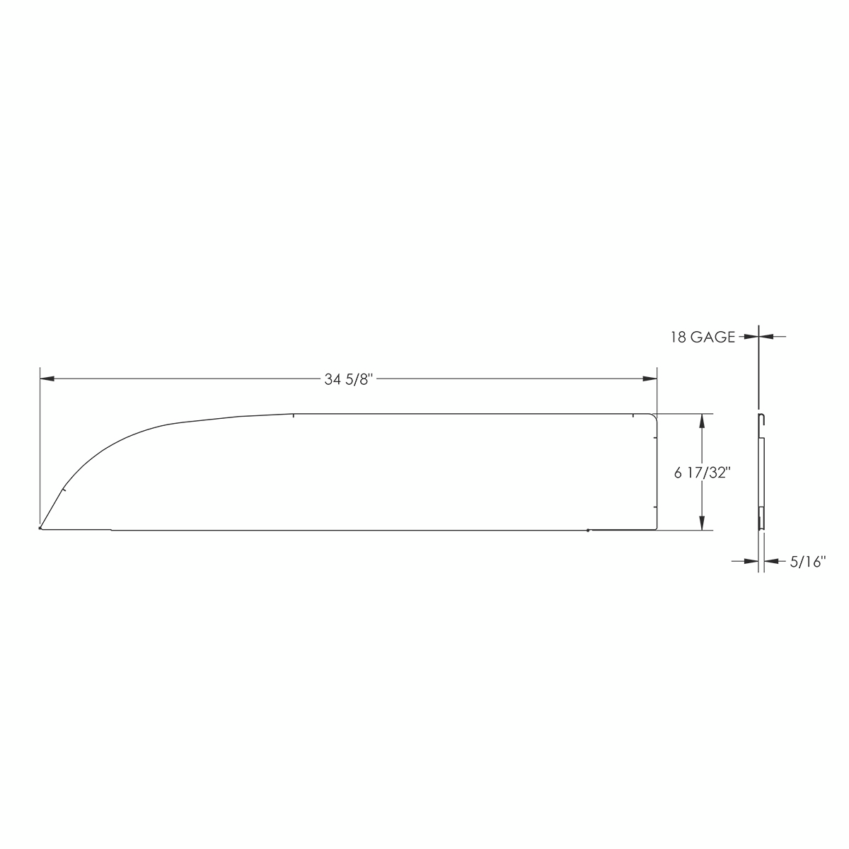 430 Stainless Steel 6.5" Chop Top Window Trim For 2012-2017 Peterbilt 567 & 579 (Pair)