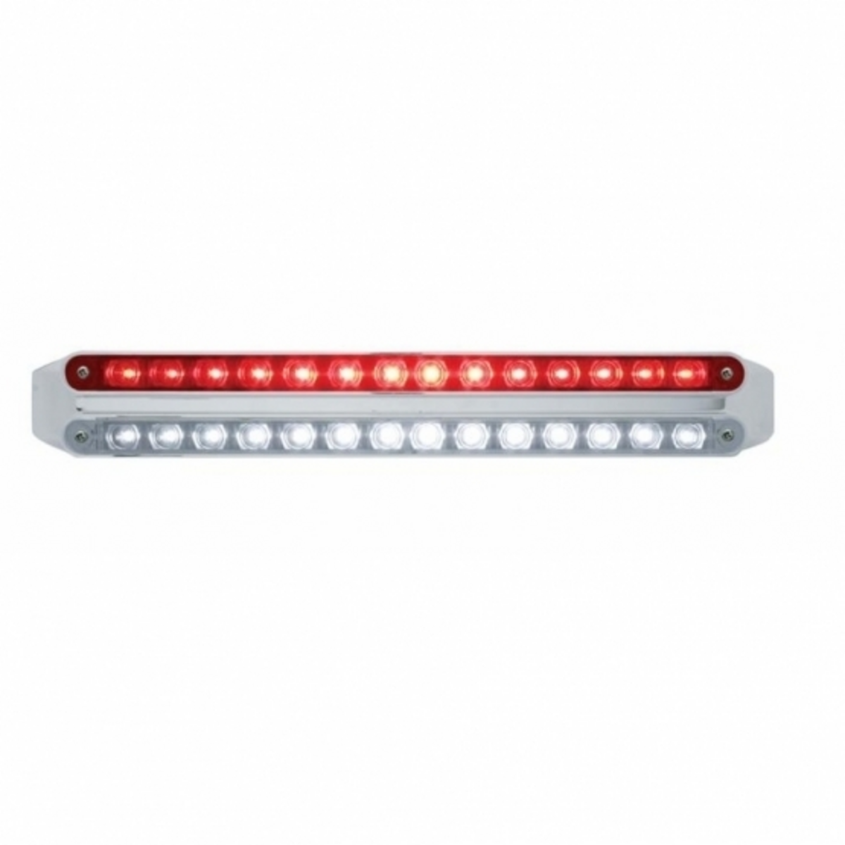 Dual 14 LED 12" Light Bars - Red & White LED/Red & Clear Lens