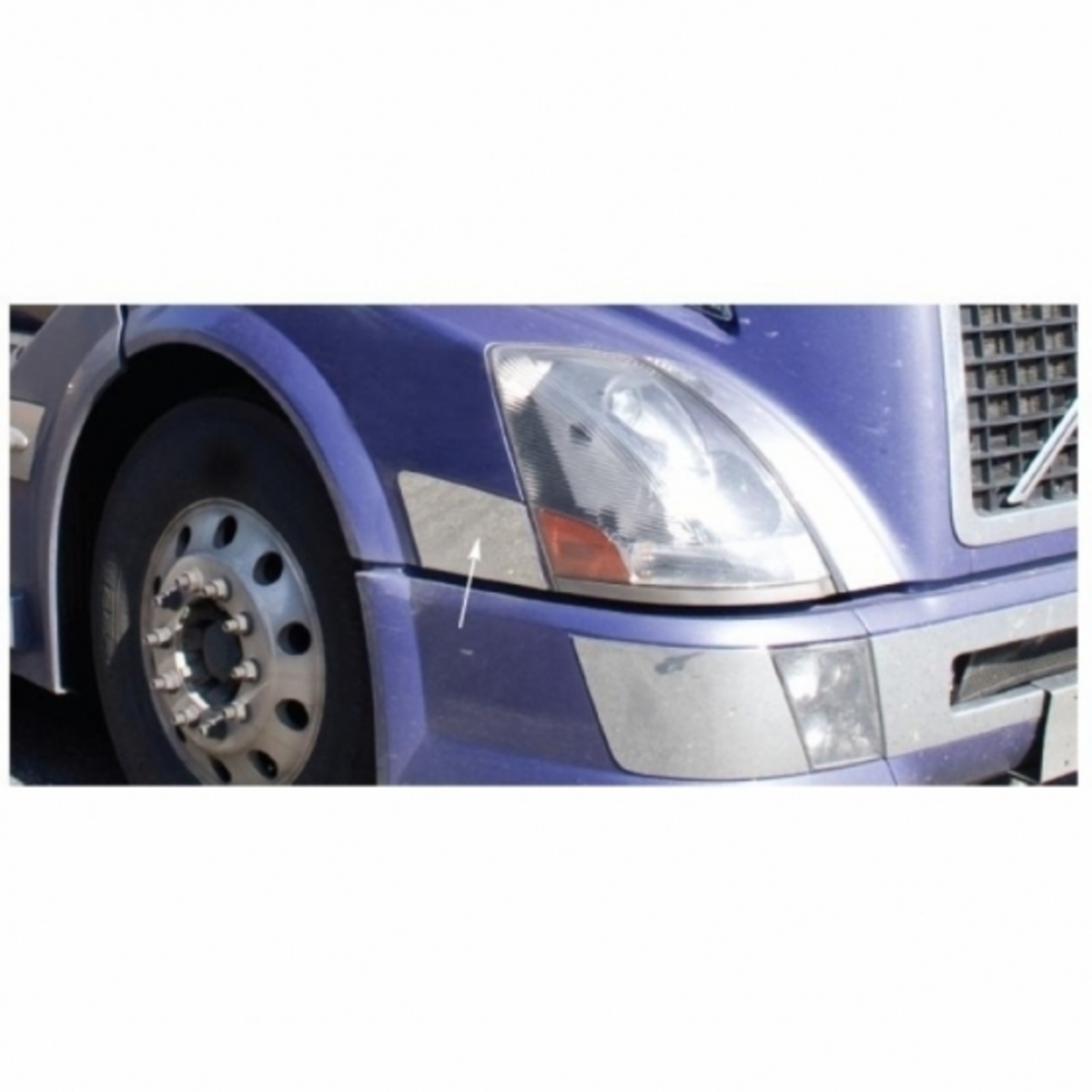 Stainless Hood Trim For 2003-2017 Volvo VN/VNL - Driver (Bulk)
