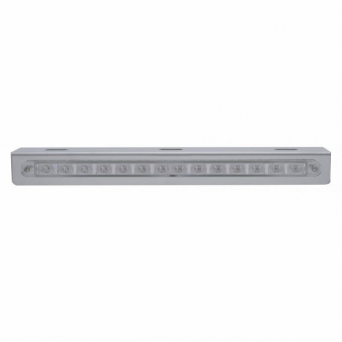 12-3/4" Stainless Light Bracket With 14 LED 12" Light Bar - Red LED/Clear Lens