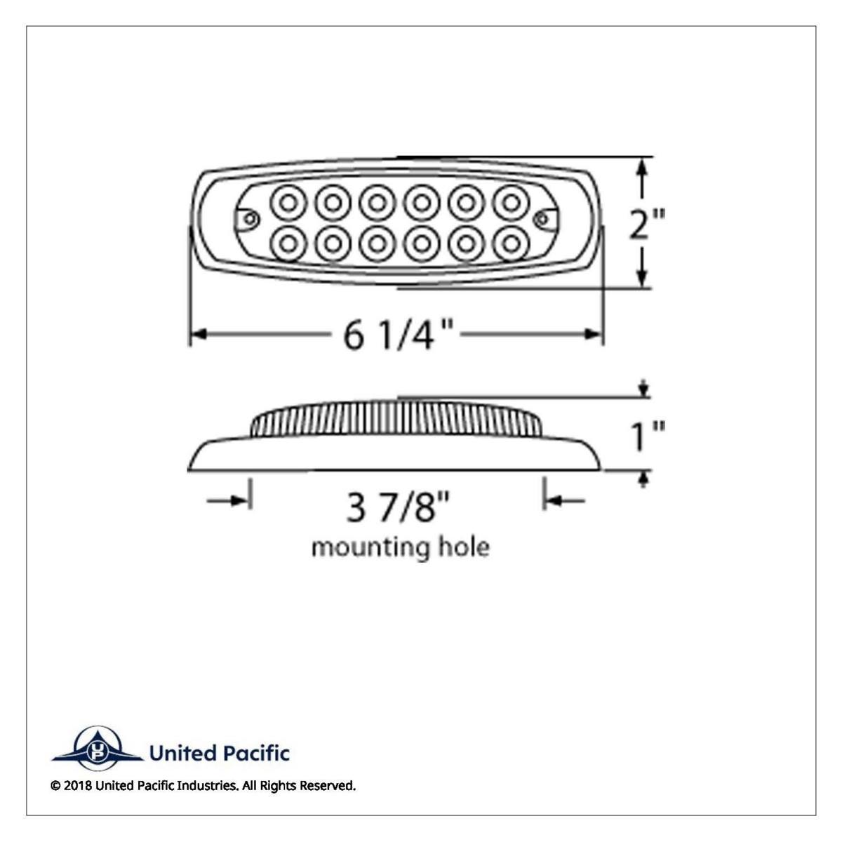 12 LED Reflector Rectangular Light With Bezel (Clearance/Marker) - Amber LED/Amber Lens (Bulk)