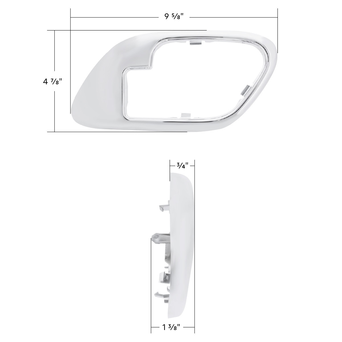 Chrome Plastic Interior Door Handle Bezel For 1995-2000 Chevrolet/GMC Truck-L/H