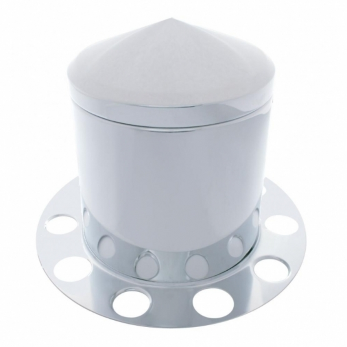 Stainless Pointed Rear Axle Cover 3PC Kit For 1-1/2" Nut Cover - Aluminum Wheel
