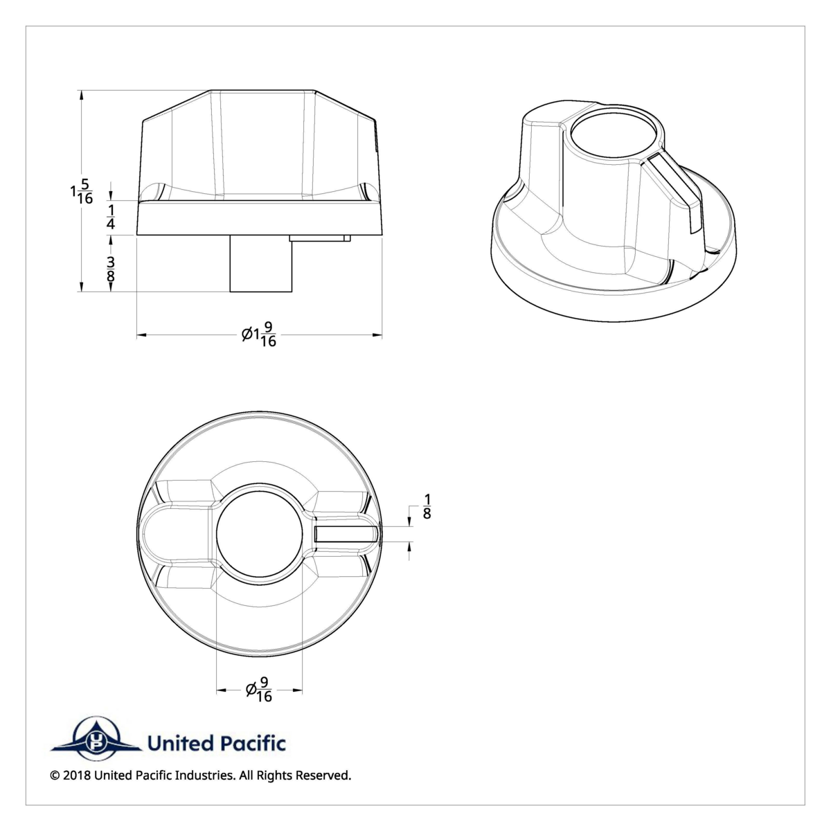 Signature A/C Control Knob For Kenworth - Blue Crystal