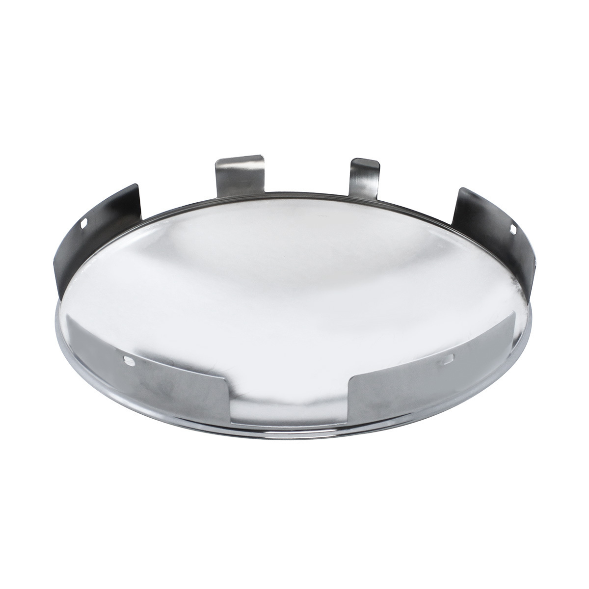 6 Uneven Stainless Steel Dome Front Hubcap - 1" Lip
