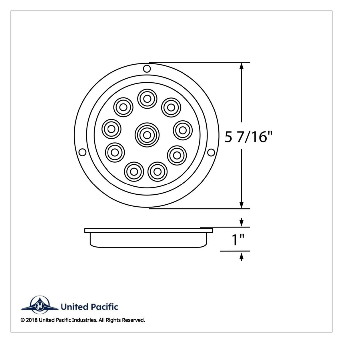 10 LED 4" Round Reflex Flange Mount Light (Stop, Turn & Tail) - Red LED/Red Lens (Bulk)
