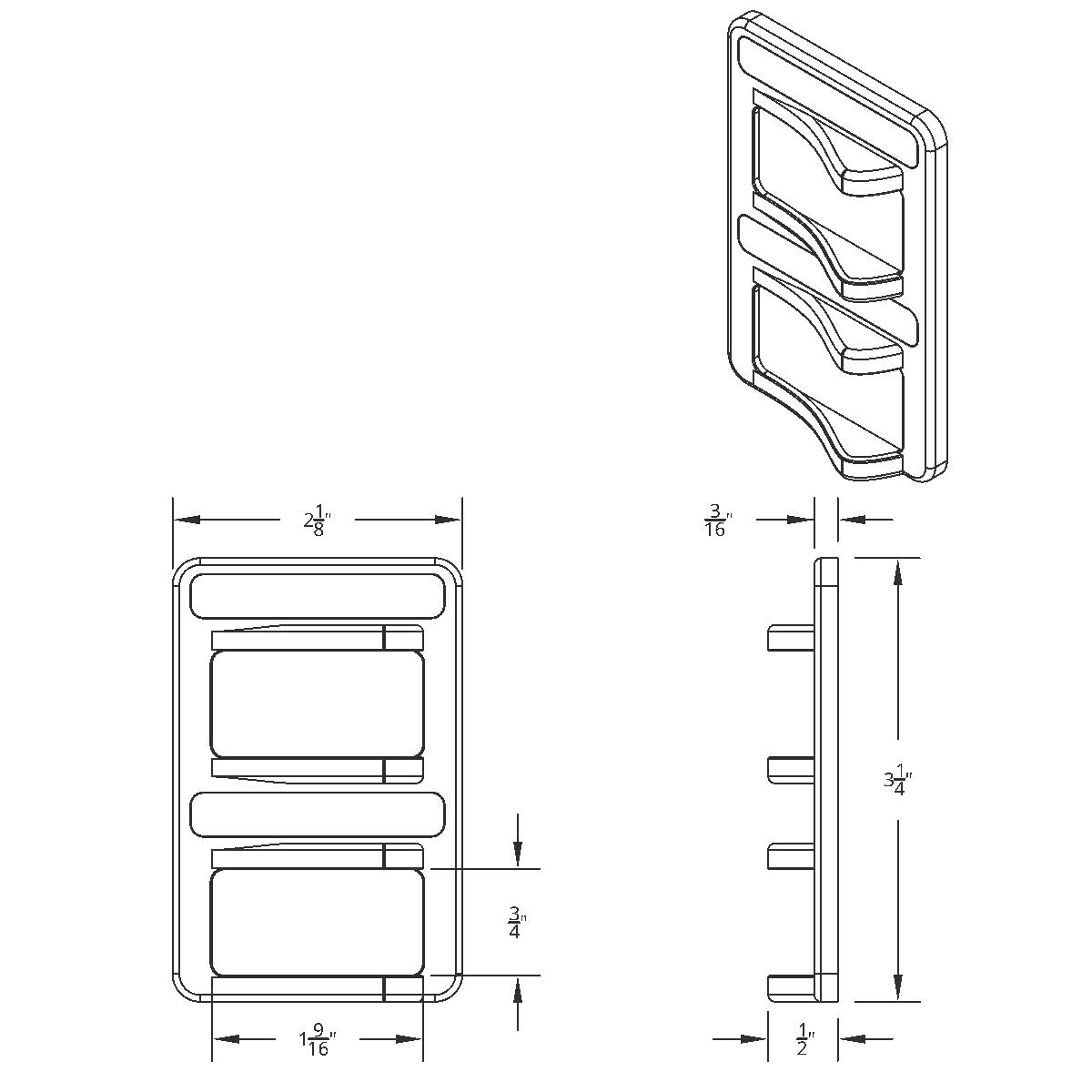 Chrome Rocker Switch Cover For Peterbilt 579 (2012-2019) & 567 (2014-2019)- 2 Switches