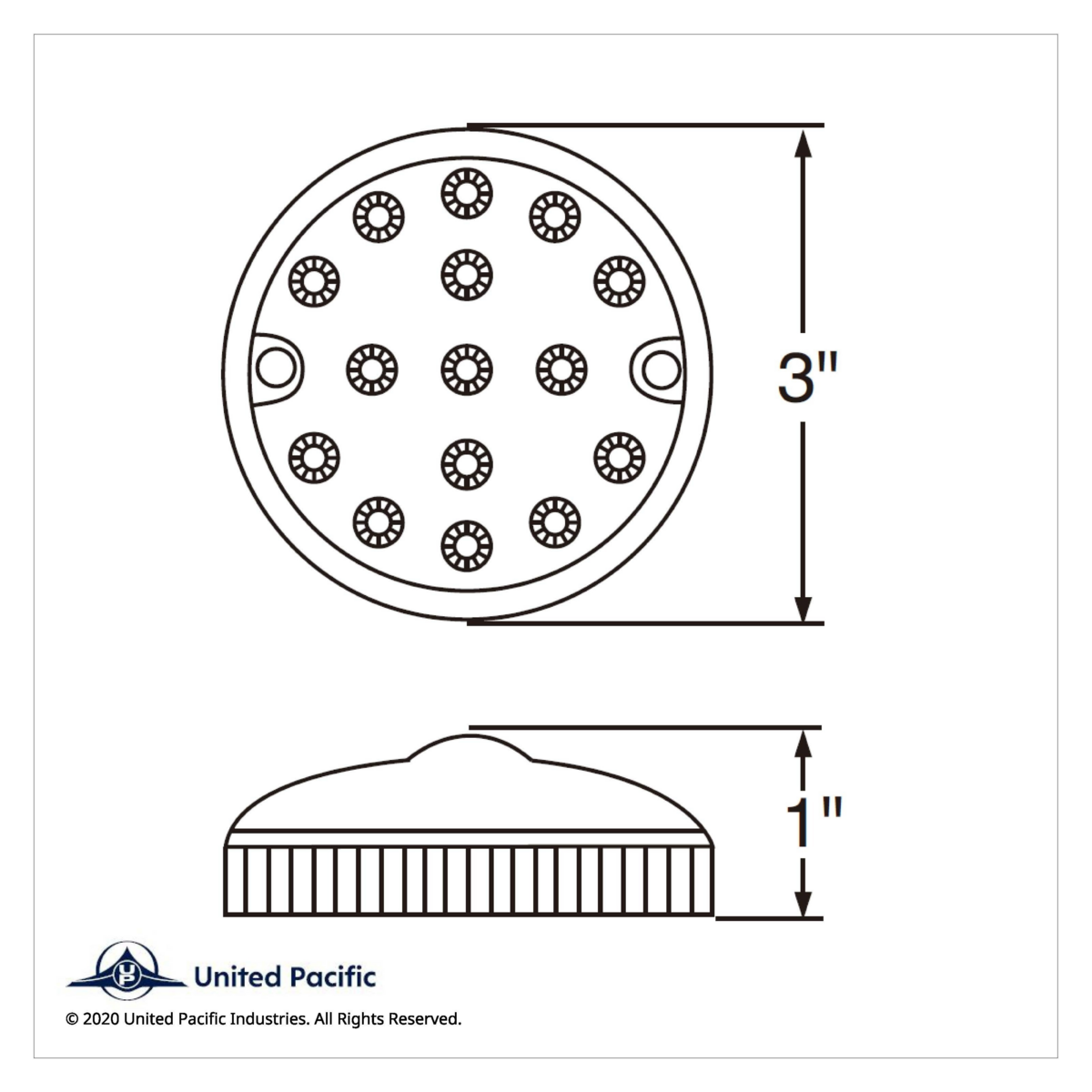 15 LED 3" Reflector Series 4 Light Only For Double Face Light Housing - Red LED/Clear Lens (Bulk)
