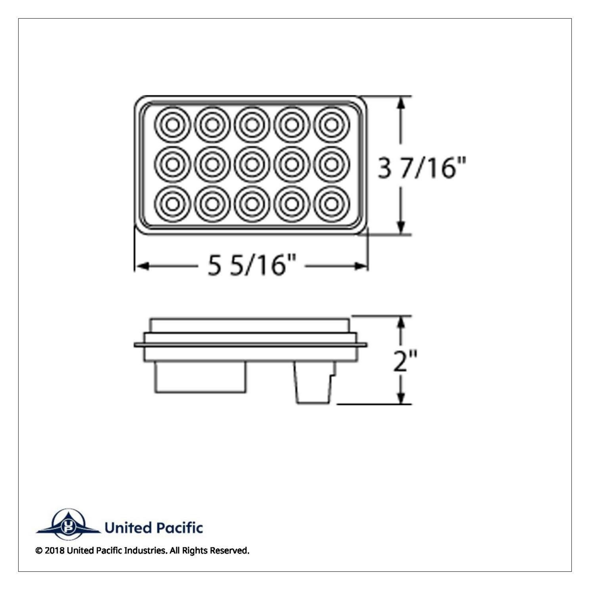 15 LED Rectangular Light (Stop, Turn & Tail) - Red LED/Red Lens