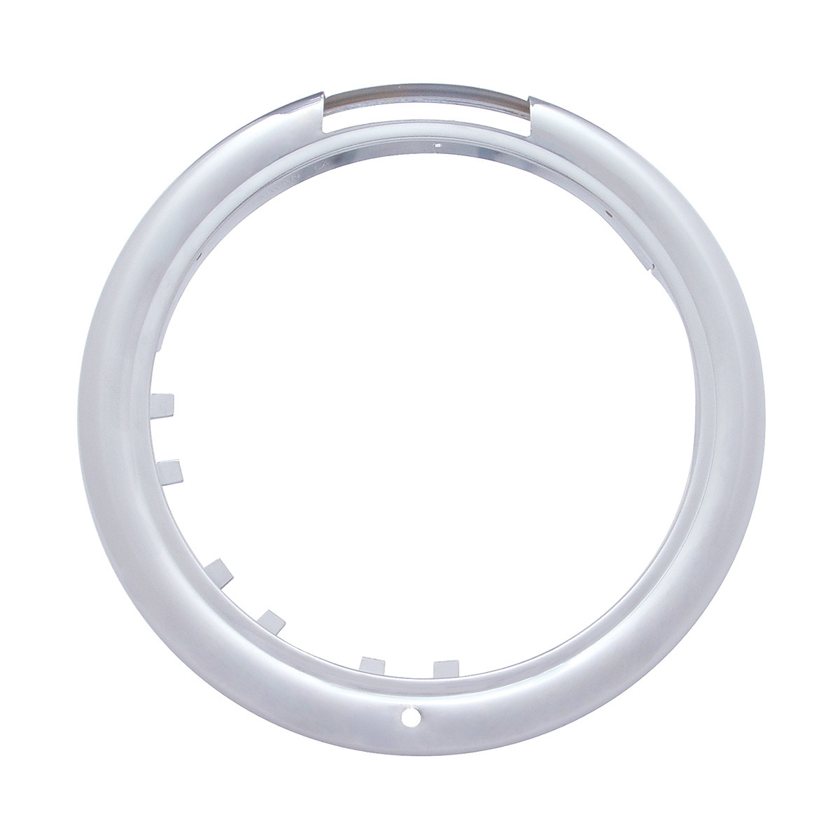 Stainless Steel Classic Half Moon Headlight H4 With White LED & Signal - Clear Lens