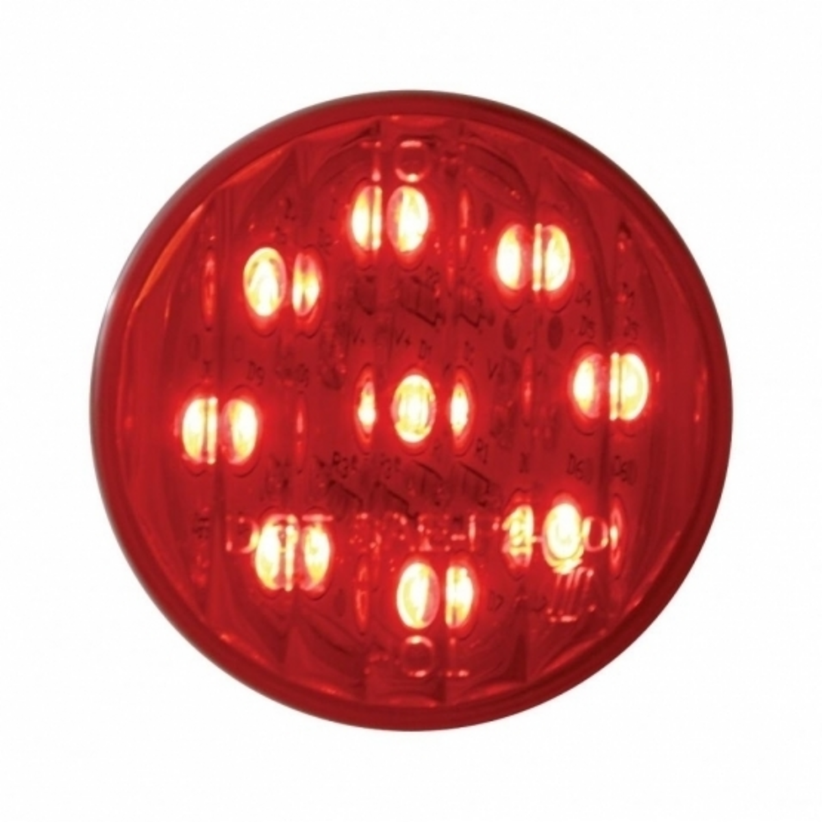 30" Heavy Duty Mud Flap Hangers With 9 LED End Cap & Visor - Red LED/Red Lens (Pair)