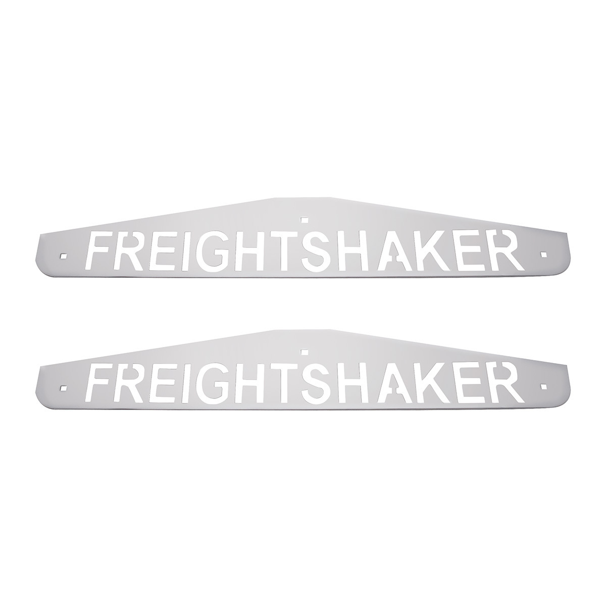 4" X 24" Chrome Freightshaker Bottom Mud Flap Plate - Bolt Thru (Card of 2)