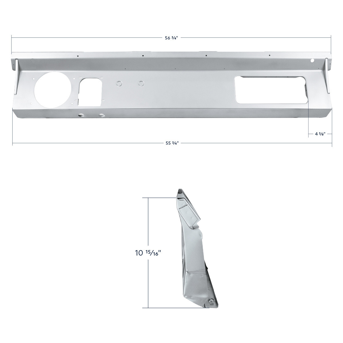 Dash Panel With Relocated Glove Box Cutout for 1966-1977 Ford Bronco