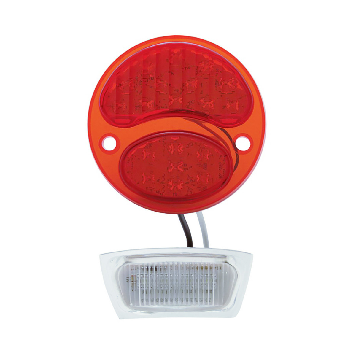 19 LED 6V Tail Light With 4 LED License Plate Light For 1928-31 Ford Model A - L/H, All Red Lens