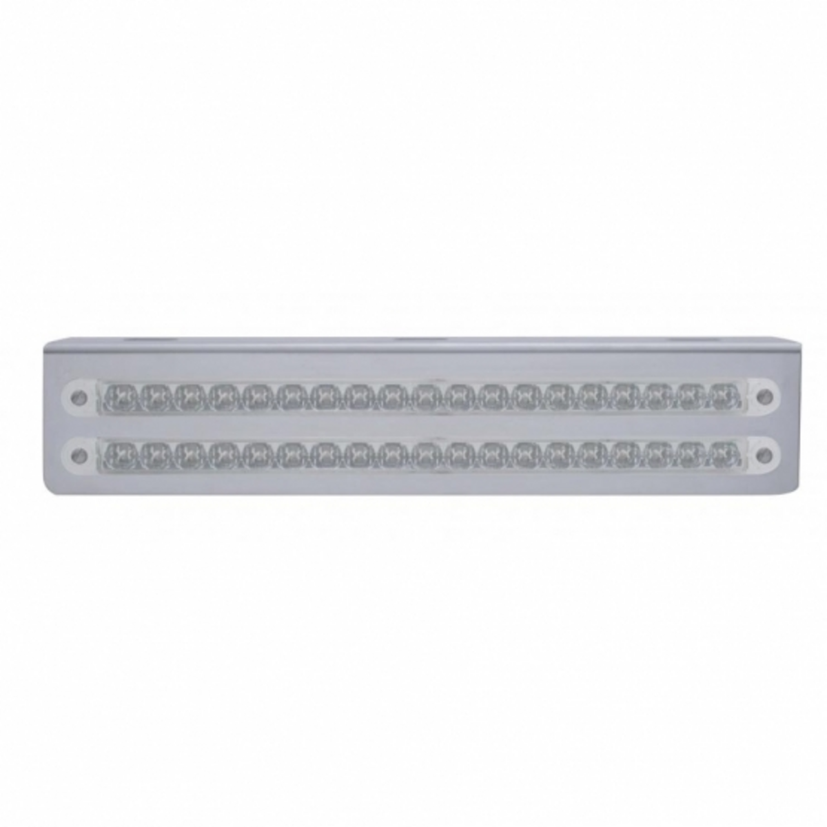 12-3/4" Stainless Light Bracket With 2X 19 LED 12" Light Bars - Red LED/Clear Lens