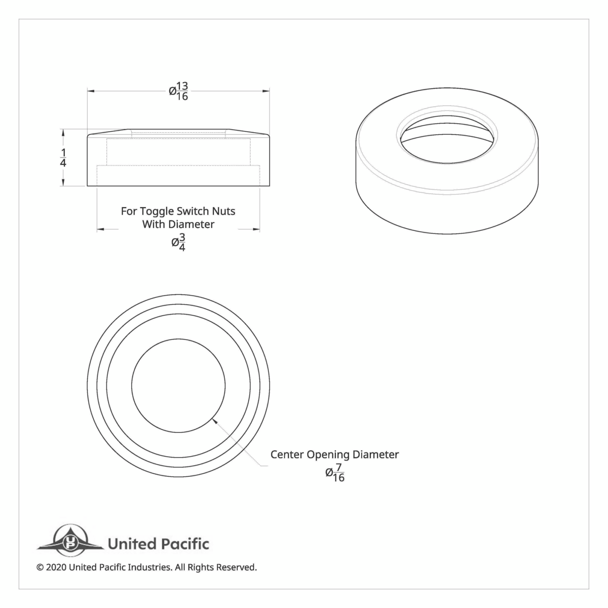 Chrome Plastic Toggle Switch Nut Covers For ¾” Diameter Round Nut (6-Pack)