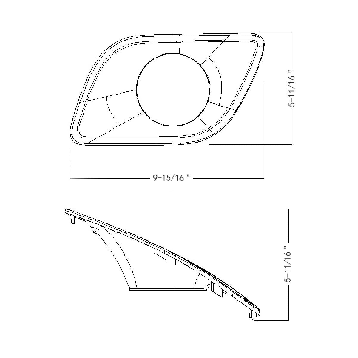Chrome Plastic Fog Light Bezel For 2013-2021 Kenworth T680-Driver