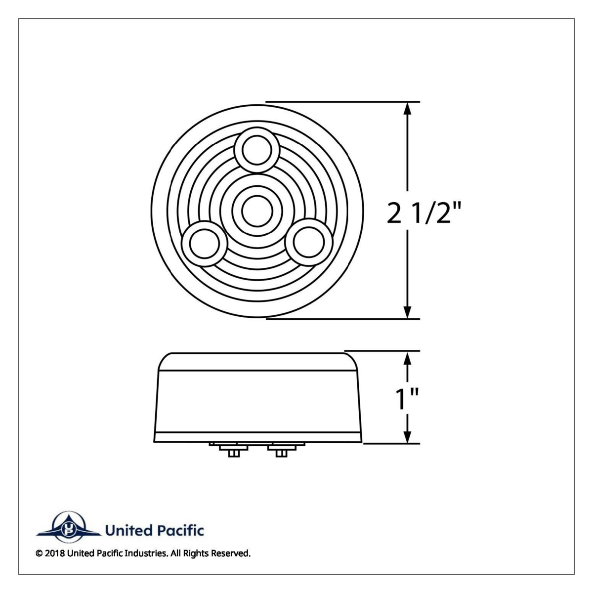 4 LED 2.5" Round Low Profile Light (Clearance/Marker) - Amber LED/Amber Lens (Bulk)